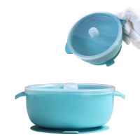 Custom Microwavable Silicone Biodegradable Baby Soup Bowl With Spoon And Lid