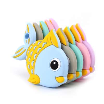 Little Fish Baby Silicone Teether Bird Baby Chew Toys Teething Silicone Beads BPA Free Chewable