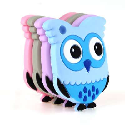 Owl Baby Silicone Teether Bird Baby Chew Toys Teething Silicone Beads BPA Free Chewable For Jewelry